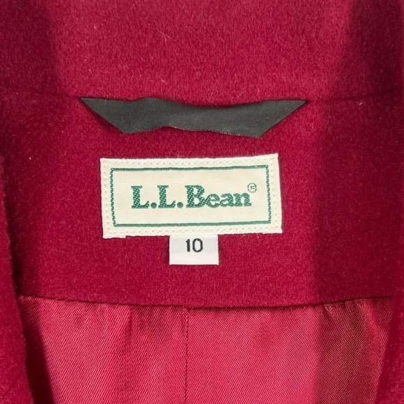 L.L. BEAN Women’s VINTAGE Wool Cashmere Red Jacket Blazer Made in USA Size 10 - Picture 3 of 11